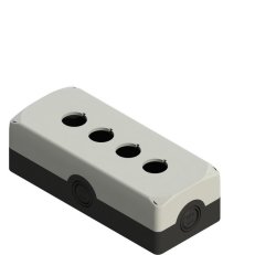 instalační krabice, 4 otvory 22 mm, černá základna, šedý kryt PIZZATO ES34000