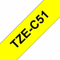 Páska BROTHER TZe-C51, signální žlutá/černá (24mm)