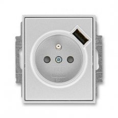 Zásuvka s clonkami s USB nabíjením 5569E-A02357 08 titanová Time ABB