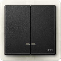 Merten Kryt spínače dvojitý s průzory IP44 System M Antracit MTN3424-0414