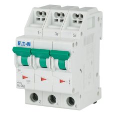 PLI-C6/3 Jistič PLI (bezšroubové svorky nahoře) char C 3-pólový 10kA 6A 101317