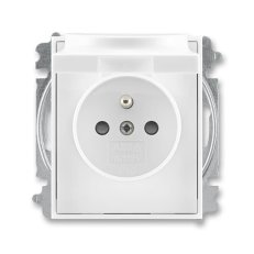 ABB ELEMENT,TIME Zásuvka chráněná s clonkami a víčkem bílá/bílá 5519E-A02397 03