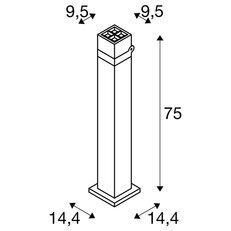 S-CUBE 75 stojací lampa, 15 W, 2700/3000 K, PHASE, antracit SLV 1007459
