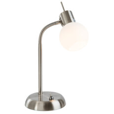 LOXY Stolní lampa, kov nikl matný, sklo