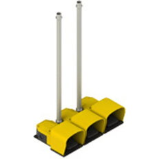Trojitý nožní spínač M20x1,5, plast, 1NO+1NC/1NO+1NC/1NO+1NC, žlutá PC3-14