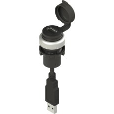 Zásuvka USB 2.0 - Kabel 5 m; Chromový kr