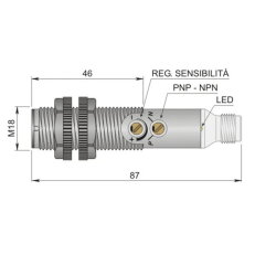 Optoelektronický senzor d18 mm AECO FT18SP-CR H