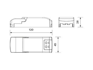 Stmívatelný LED driver TRIAK 550mA, 23-46VDC, 25W PANLUX PN09000084