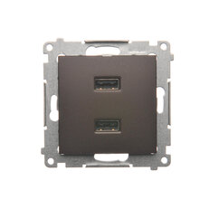Nabíječka 2x USB 2,1A, hnědá matná metalizované DC2USB.01/46