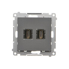 Zásuvka HDMI 2 násobná grafitová matná TGHDMI2.01/116