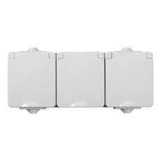Zásuvka TEKNO IP65GR GN3x2P+Z trojitá s ochranou konatků KANLUX 39225