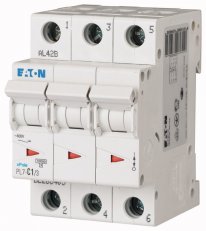 Jistič PL7-C1/3, char C, 3-pólový, 10kA, 1A EATON 263403