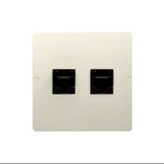 Telefonní zásuvka RJ11 + počítačová zásuvka RJ45 kat. 5e, béžová BMF5T.02/12