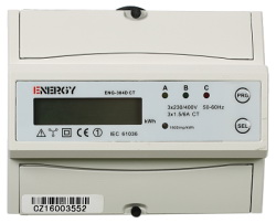 E382 Elektroměr ENG-304D CT, 3f.1s. x/5A, LCD, neověřený
