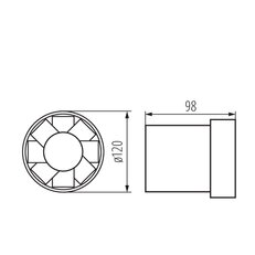 Ventilátor WIR WK-12 potrubní o průměru 120 mm, KANLUX 70901