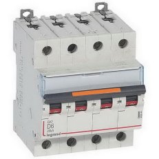 DX3 JISTIČ, 4 PÓLOVÝ, CHAR. D,6A 25KA LEGRAND 409844