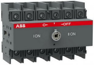 Přepínač ABB OT100F3C 3P I-0-II 115A, montáž na DIN lištu, bez rukojeti