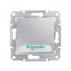 Sedna Ovládač tlačítkový 12V orient.kontrolka 1/0So Aluminium SCHNEIDER