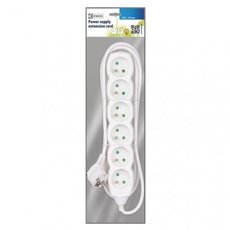Prodlužovací kabel 2 m 6 zásuvek bílý PVC 1mm2 EMOS P0612