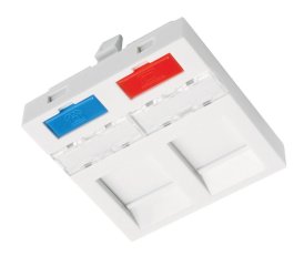 Modul French style 45x45mm pro 2 keystony přímý bílý SOLARIX 23100203