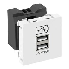 OBO MTG-2UC2.1 RW1 Nabíječka USB 1x2100mA/2x1050mA 45x45mm čistě bílá