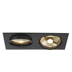Vestavné svítidlo NEW TRIA ES111 SQUARE černé GU10 2x 75 W SLV 113840