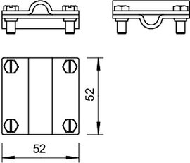OBO 254 DIN 8-10 FT Křížová spojka, 8-10mm, Ocel, žárově zinkováno