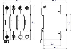 Svodič rázového přepětí HSA-720/4+0 S SPD typ 2+3 HAKEL 24612