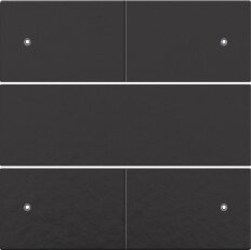 Středový kryt 4xbezpot.tlačítko 24V+LED-BAKELITE PIANO BLACK NIKO 200-40150