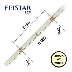 LED pásek 120LED/m 3528 IP20 2800-2900 K bílá 24V 5mm 5m FK TECHNICS 4737930-60