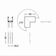 Spojka rohová 270° vnější pro profily FKU75, set, elox FK TECHNICS 4739280