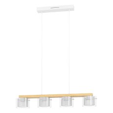Závěsné svítidlo PORTICO-Z LED-RGB/CCT bílá/dřevo 4X3,7W EGLO 900881