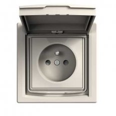 Schneider EPH2800323 Zásuvka 2P+PE, clonky, IP44, krémová