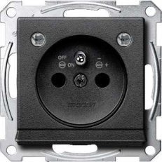 Merten Zásuvka 2P+E 250V s LED modulem System M Antracit MTN2504-0414