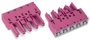 Zdířka 5pól. Kód. B Růžová WAGO 770-285