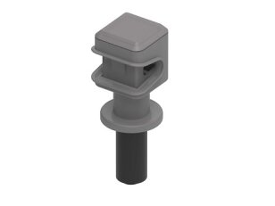 Držák vedení d8mm s pryžovým těsněním na plech, drát 8mm, šedý, plast 310918