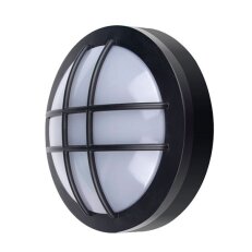 LED venkovní osvětlení kulaté s mřížkou 13W 910lm 4000K IP65 17cm černá WO753