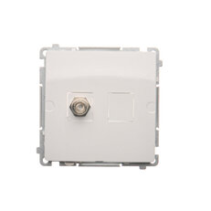 Anténní zásuvka jednoduchá typ F pro individuální instalace, bílá BMAF1.01/11