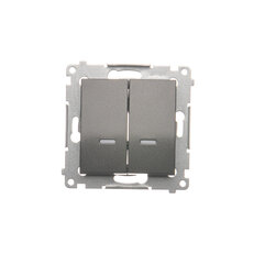 Přepínač dvojitý křížový, s orientačním LED, 7 So, 10AX, 250V, antracit mat