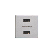 USB nabíječka K45 USB 2.0 - A 5V DC 2,1A 45×45mm hliník K126E/8