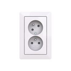 ABB ZONI Zásuvka dvojnásobná s clonkami s natoč. dutinou bílá 5513T-C02157 500