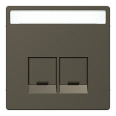Centrální deska, Merten System D, RJ45 s popisovým polem, mocca, plast