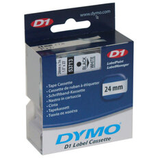 S0720930 53713 DYMO páska D1 plastová 24mm, černý tisk / bílý podklad, návin 7m
