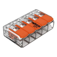 Páčková spojovací svorka 5x 0,5-6 mm2 (CYA) WAGO 221-615