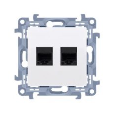 Zásuvka počítačová RJ45 dvojnonásobná kat. 6 stíněná, bílá C62E.01/11