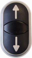 Eaton M22-DDL-S-X7/X7 Dvojité tlačítko, zvýšené, bílá čočka, UP/DOWN černá/černá