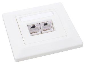Zásuvka CAT5E STP 2 x RJ45 pod omítku bílá SOLARIX 23100092