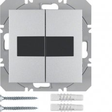 KNX RF tlačítko 2-násobné solární ploché, quicklink, S.1/B.x, stříbrná mat