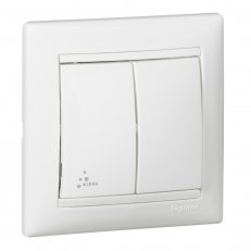 VALENA DVOJITÝ STŘÍDAVÝ PŘEPÍNAČ 6+6 IP44 BÍLÁ LEGRAND 770098
