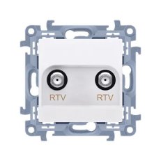 Anténní zásuvka RT-RTVV 1x vstup: 5-1000 MHz bílá KONTAKT SIMON CAK2F.01/11